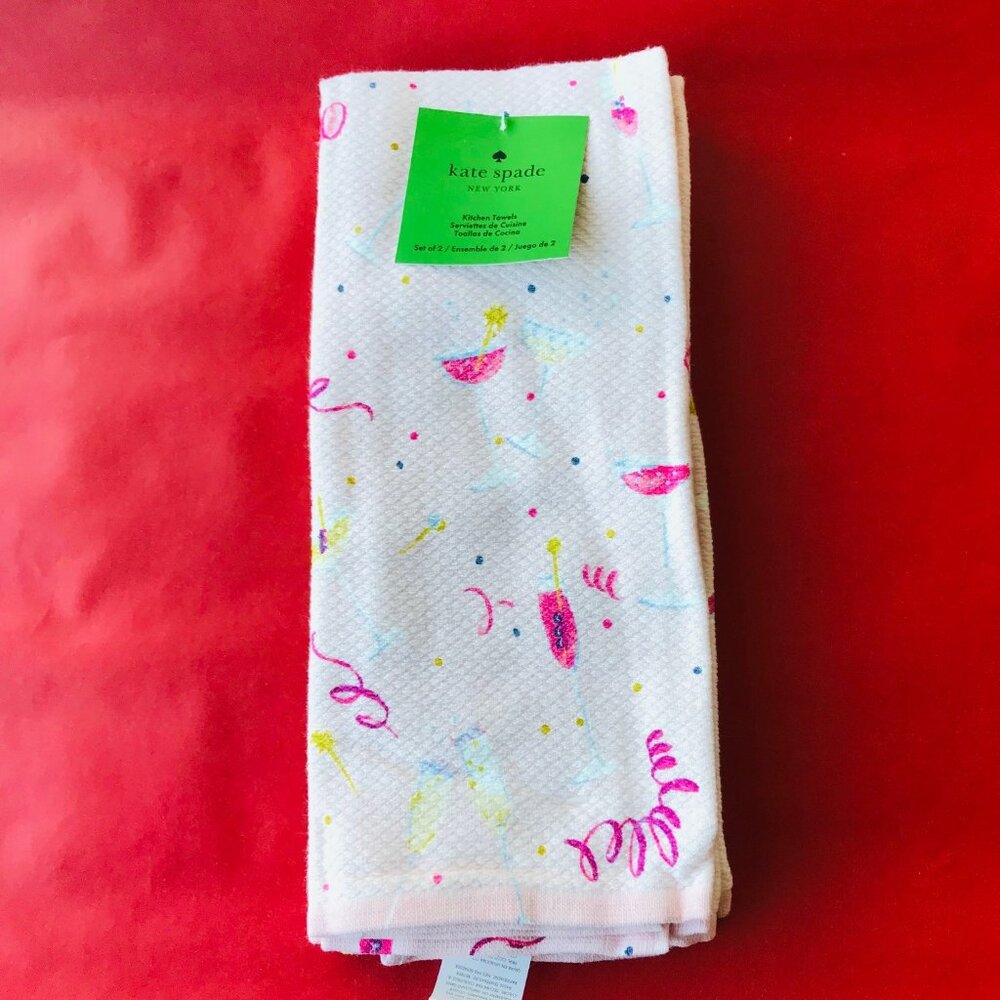 KATE SPADE  Kitchen Towels 100% Cotton  2 Set